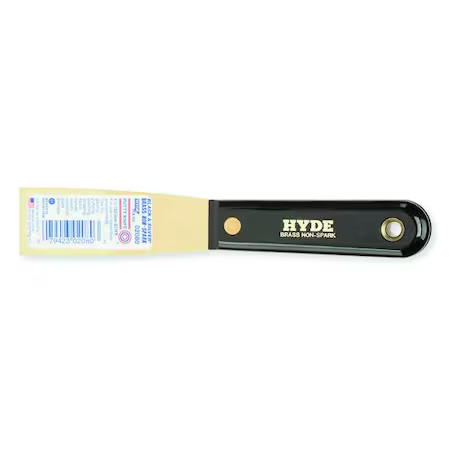 Hyde 02080 Putty Knife, Straight, Brass, 1 1/4"W