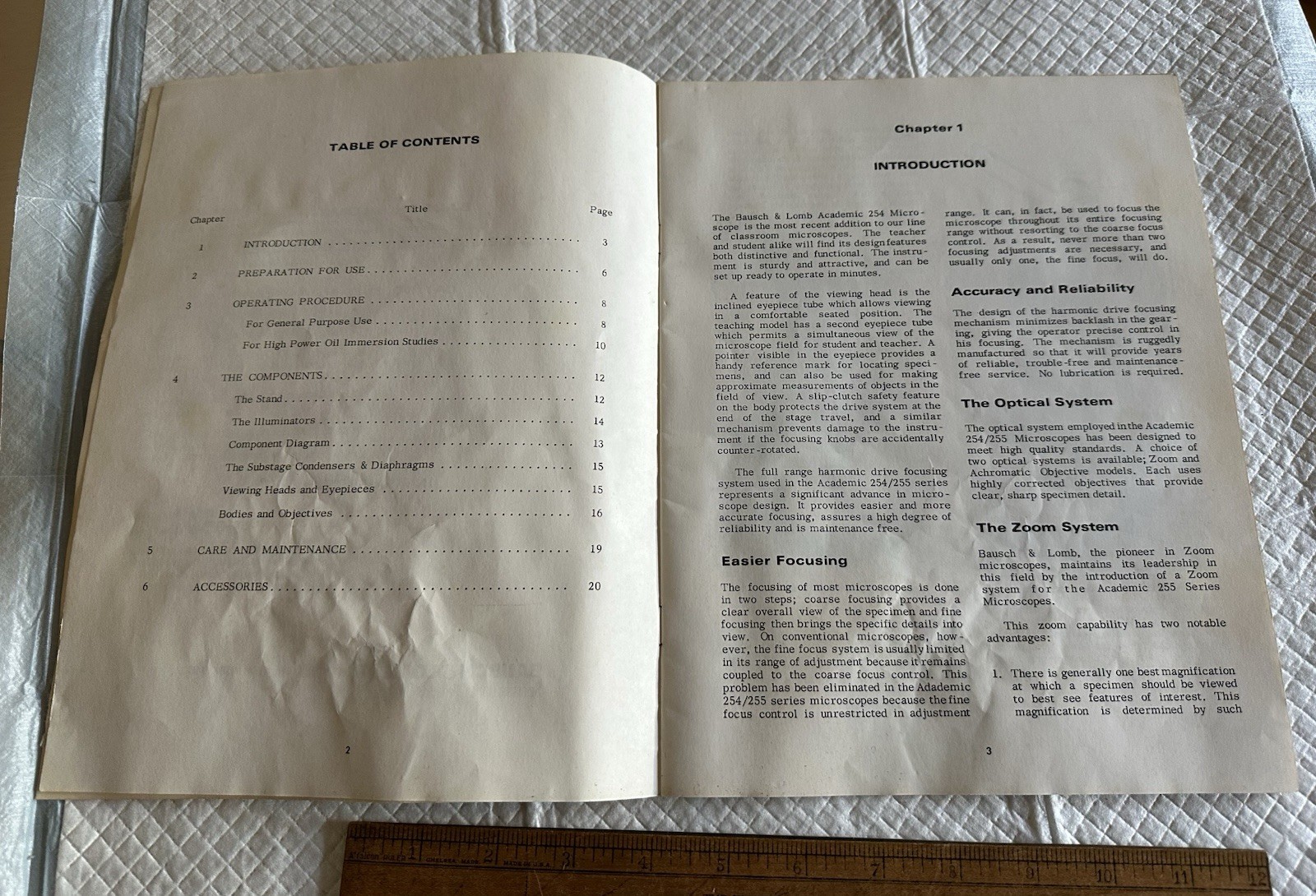 Vintage Bausch & Lomb Instructions Manual Book Microscopes Academic 254/255