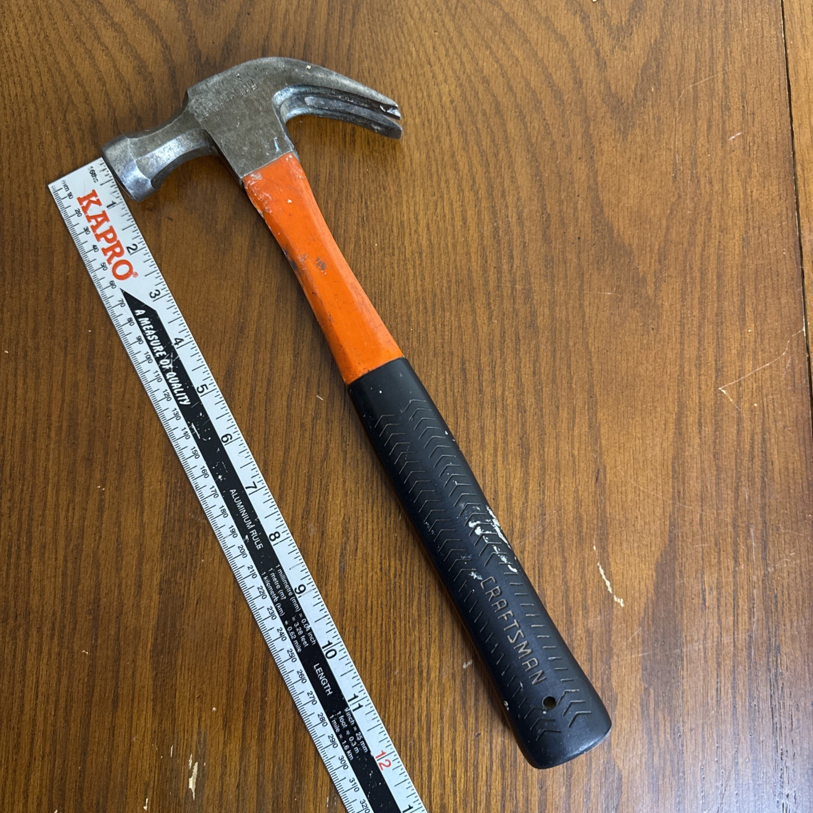Plumb 11-402 16 oz. Curved Claw Hammer with Red Fiberglass Handle Rubber Grip !