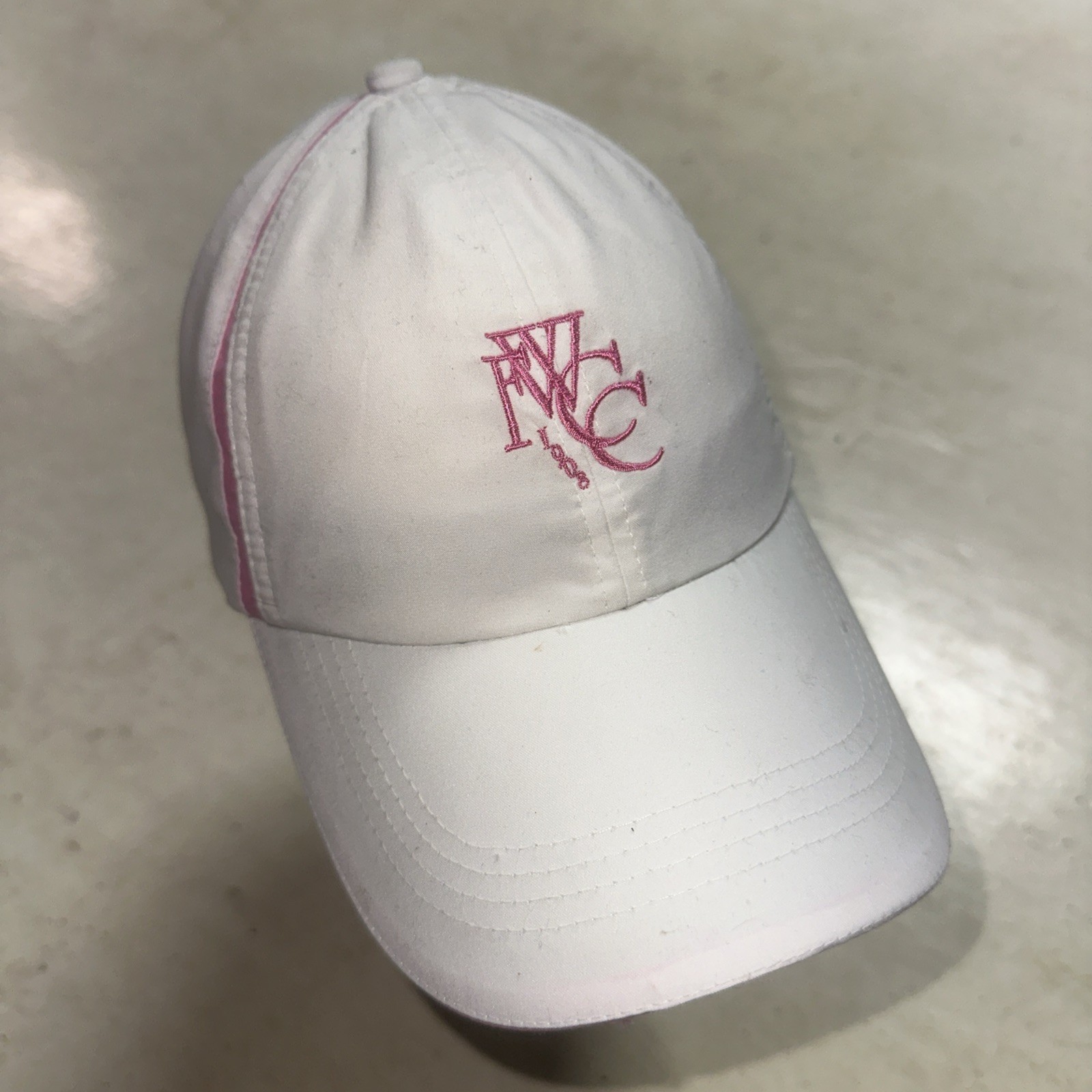 FWCC Golf Hat White Pink Womens Fort Wayne Country Club Est 1908 Kate Lord