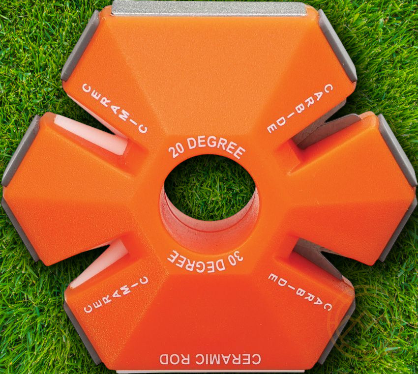 ABKT Wedge Multi Sharpener Orange Carbide And Ceramic Rods 20 & 30 Degree Angles