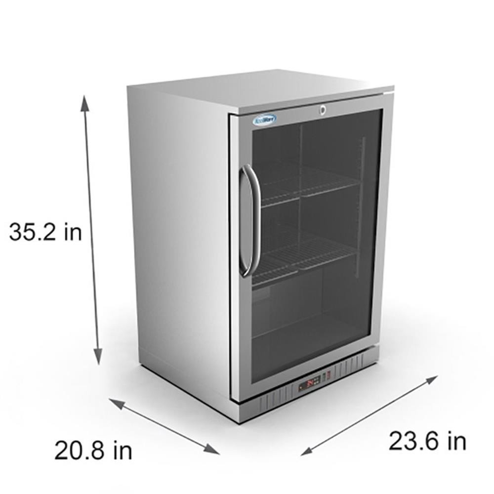 Koolmore 1 Door Stainless Steel Back Bar Cooler Refrigerator in Silver