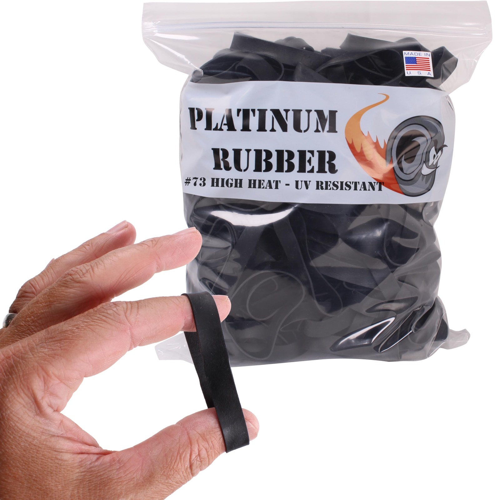 Black #73 Large Premium Outdoor Rubberbands .375 inch Wide, Made in