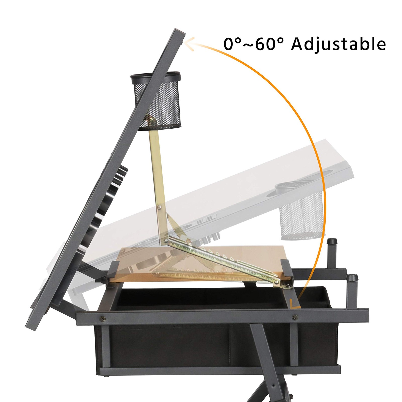 Yaheetech Height Adjustable Drafting Table Drawing Artist Large, Brown