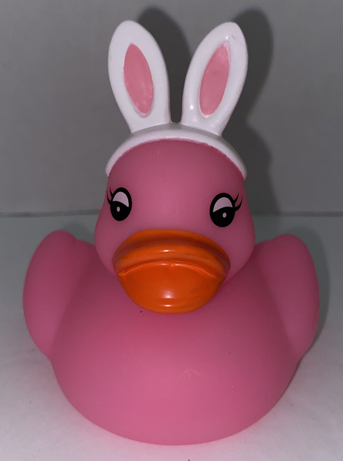 Coolites Pink Easter Bunny RUBBER DUCK Toy Duckey with Bunny Ears Lights Up EUC