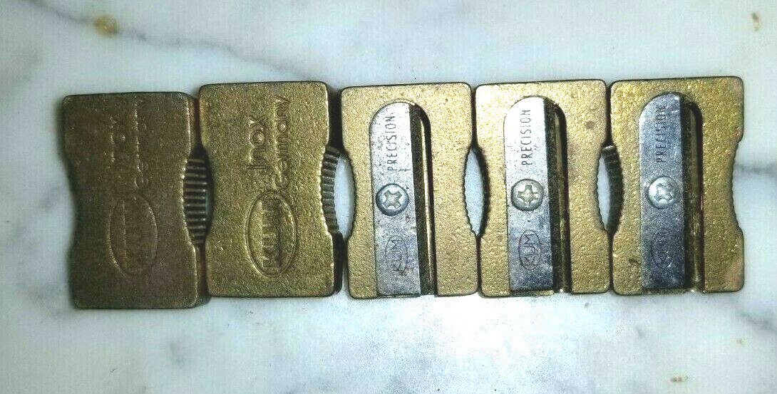Vintage KUM Precision Brass Pencil Sharpener PAIR - FREE SHIPPING