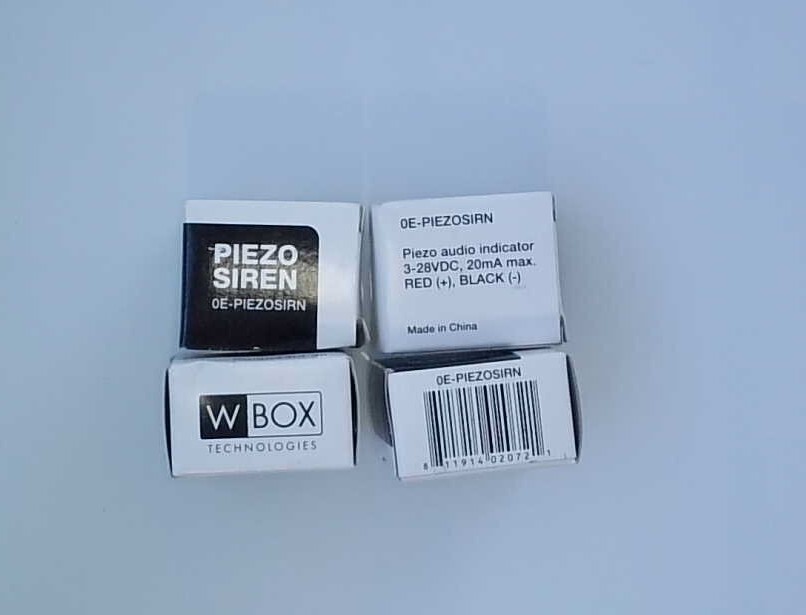 W BOX 0E-PIEZOSIRN Miniature Panel Mount Sounder Siren 3-28VDC 20mA Max