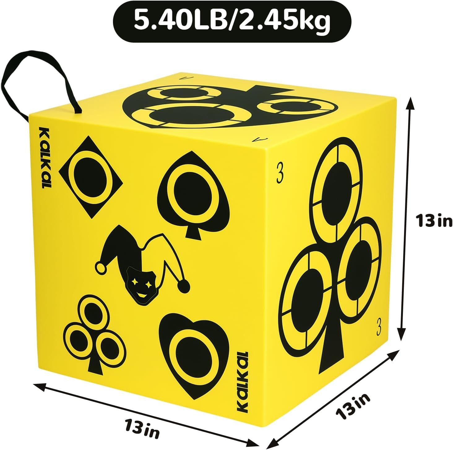 6-Sided Foam Archery Target Block with Handle - Lightweight & Easy Arrow Removal