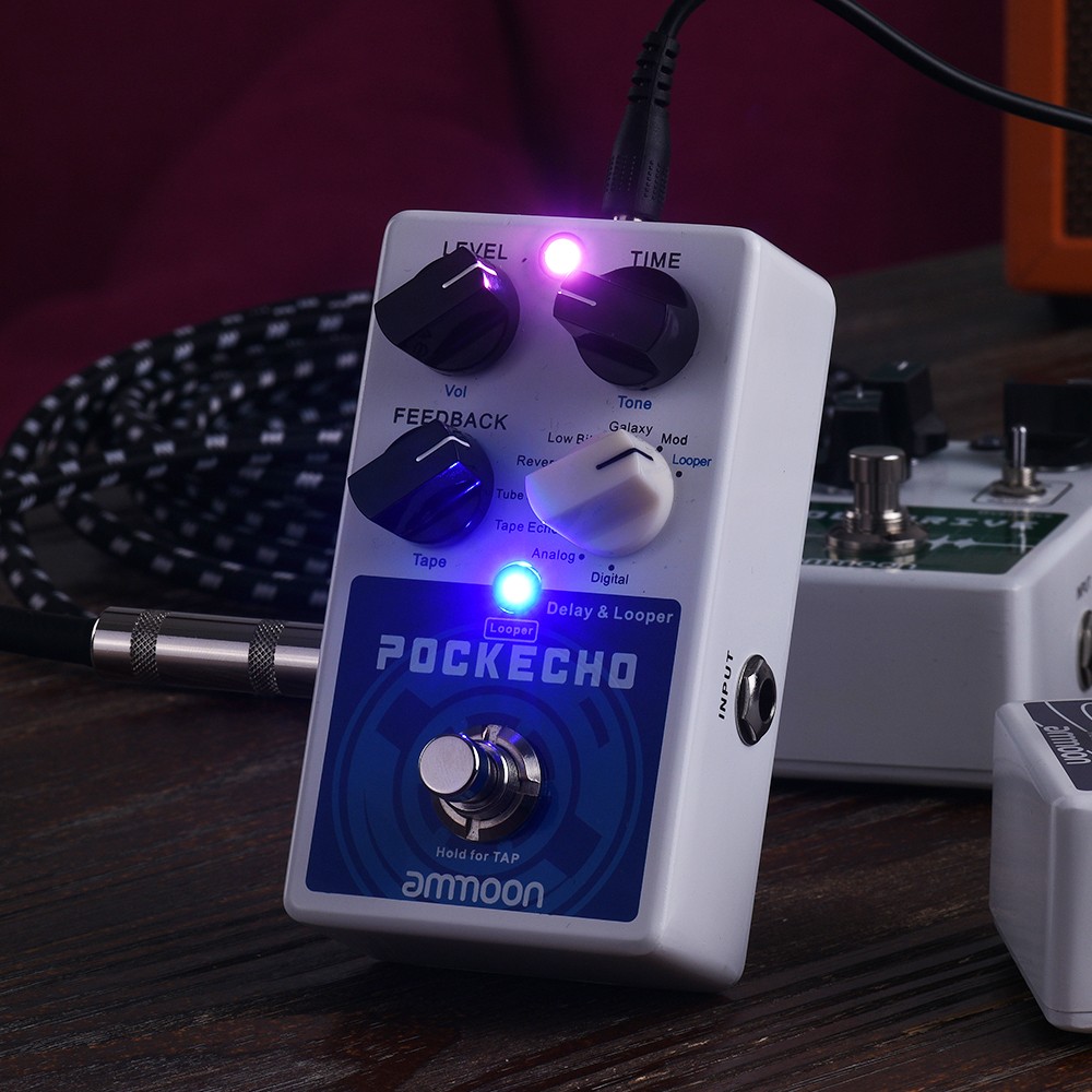 Ammoon POCKECHO Delay & Looper Guitar Effect Pedal 8 Delay Effects Max. 300s