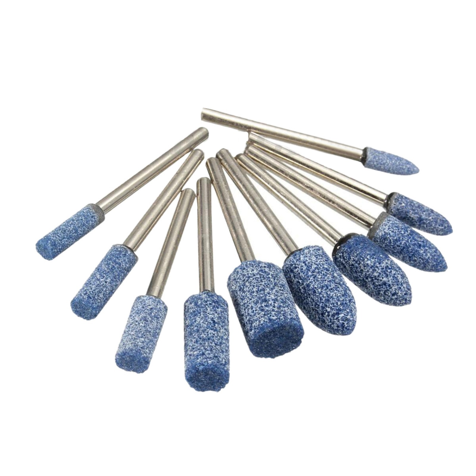 10Pack 1/8" Abrasive Mounted Grinding Stone Rotary Tool Set Wheel Head Dremel n