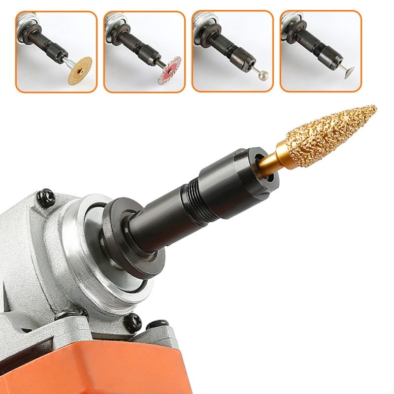 Angled Grinder Conversion Kit Featuring 3mm and 6mm Collets for 5/8-11 Threaded