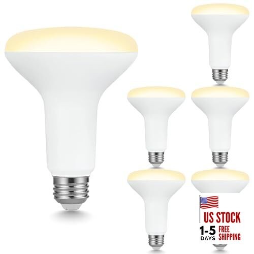 BR30 LED Recessed Can Light Bulbs, 7.5W Equivalent 6 Pack 2700k Soft White