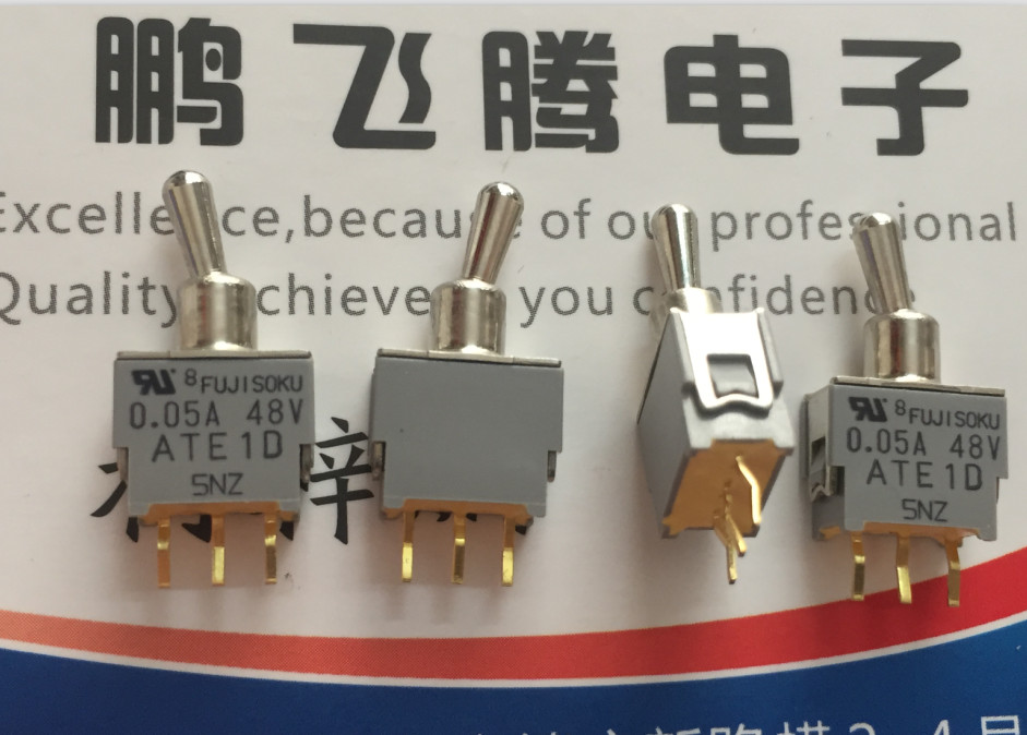 1pc FUJISOKU ATE1D-2M3-10 micro toggle switch 3 feet 2 levels 0.05A shaking arm