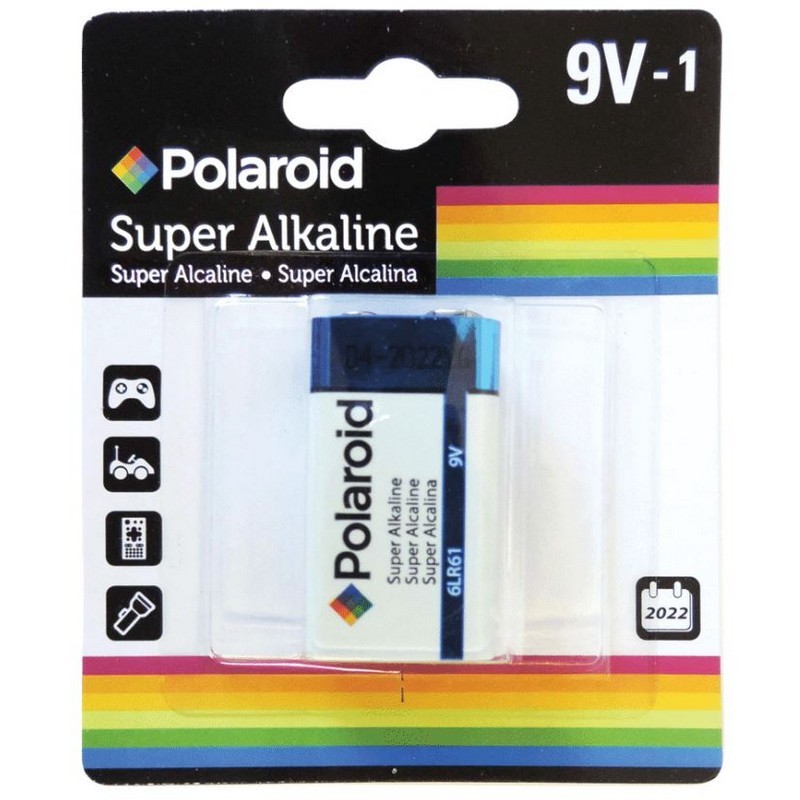 Polaroid 9-Volt Industrial Super Alkaline Battery (2 Pack)