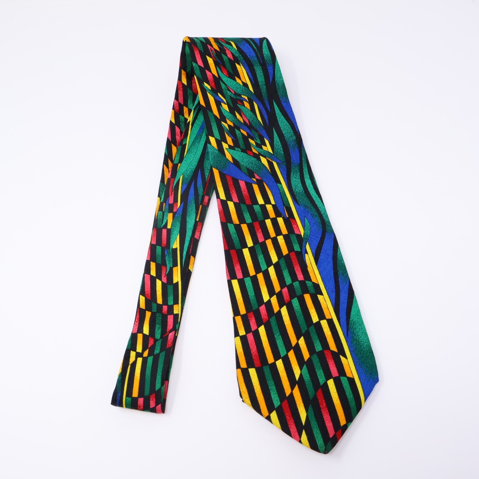 Rush Limbaugh Tie No Boundaries Collection Checkerboard Abstract Mens 100% Silk