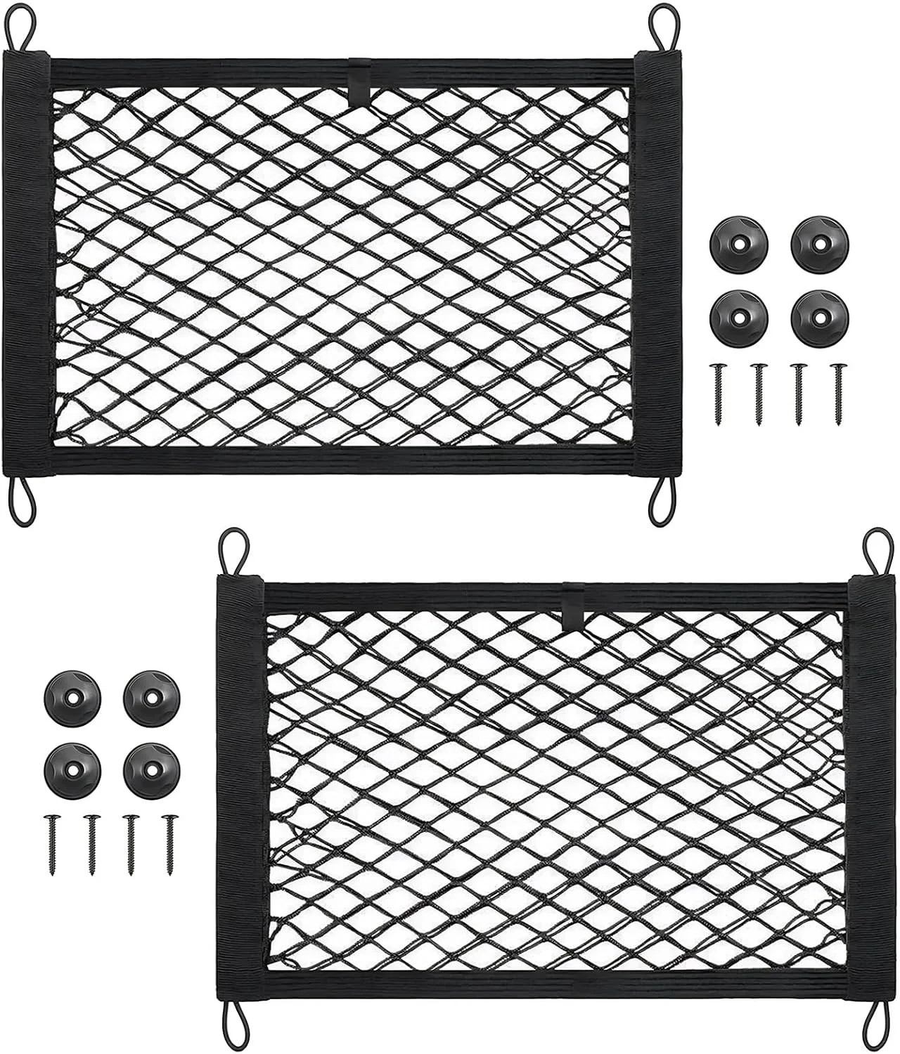 2 Pcs Small Cargo Net, Mesh Pocket Elastic Cargo Net Stretchable Car Net Pocket