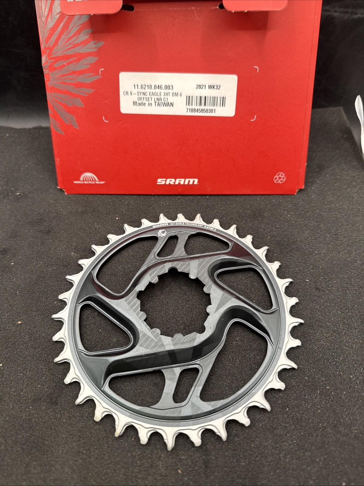 Sram Gx Eagle 12 Speed 3 Bolt Spider Chainring 6Mm Offset 34t   (9479)-80)