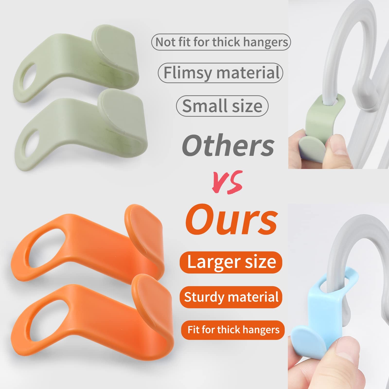 Clothes Hanger Connector Hooks 200 PCS Space Saving Hanger Extender for Closet