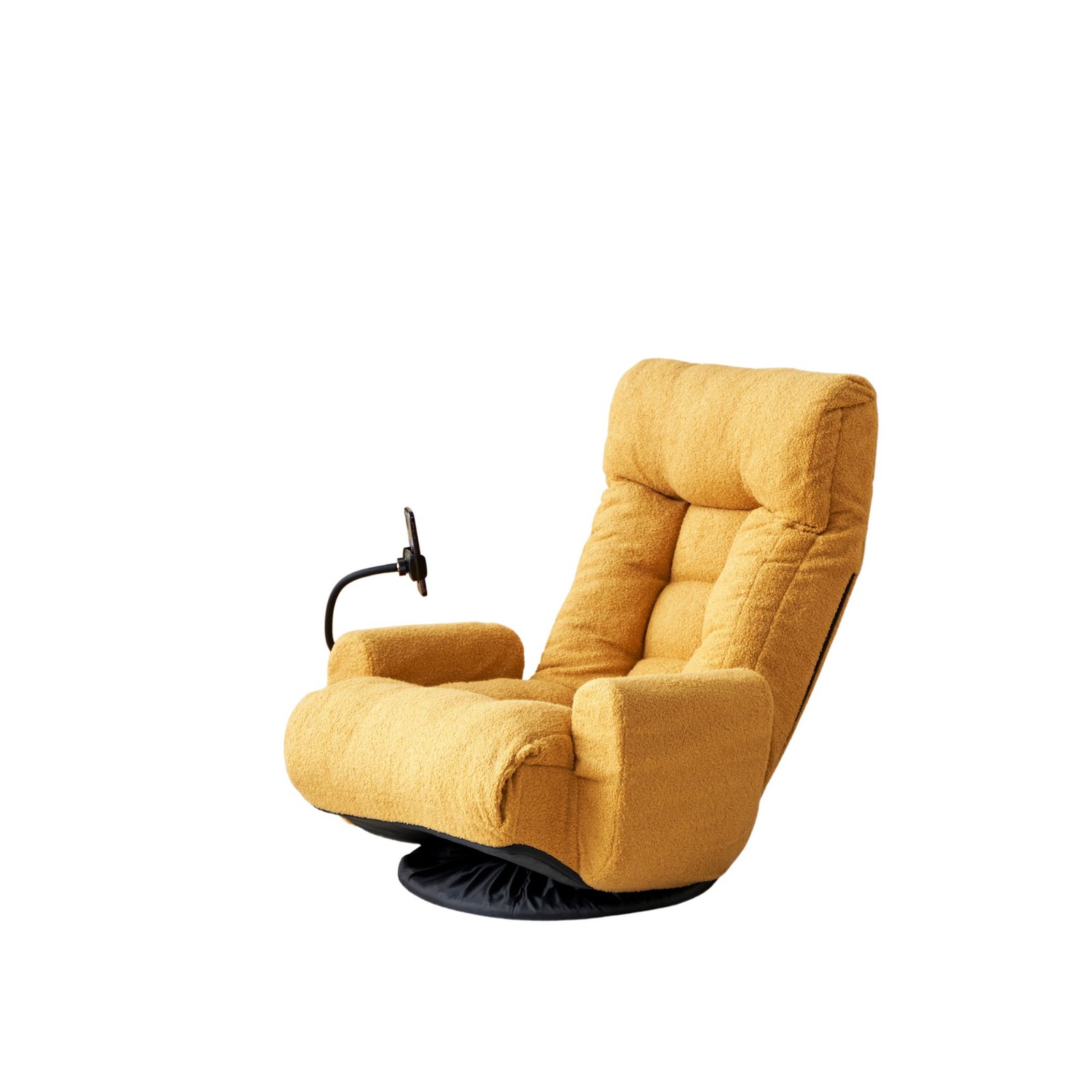 Adjustable Lounge Sofa Chair 360° Rotatable Yellow Cotton