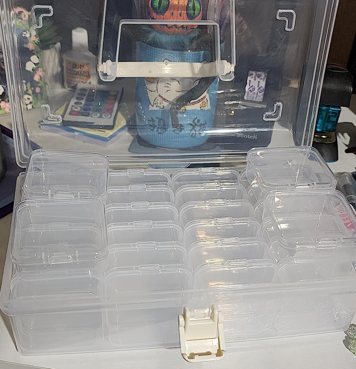 Douorgan Small Bead Storage Containers 24 Pieces Plastic 9.05"L x 5.31"W x 3.26"