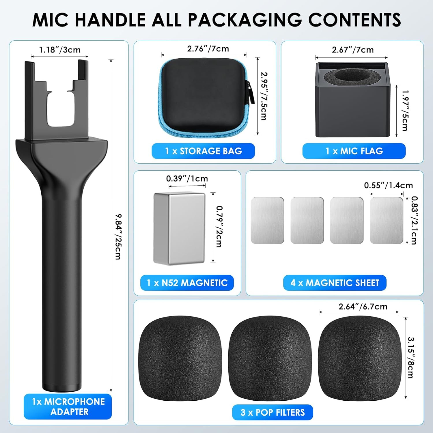 Handheld Adaptor Interview Mic Mic Handle Compatible DJI Rode All Lav Microphone