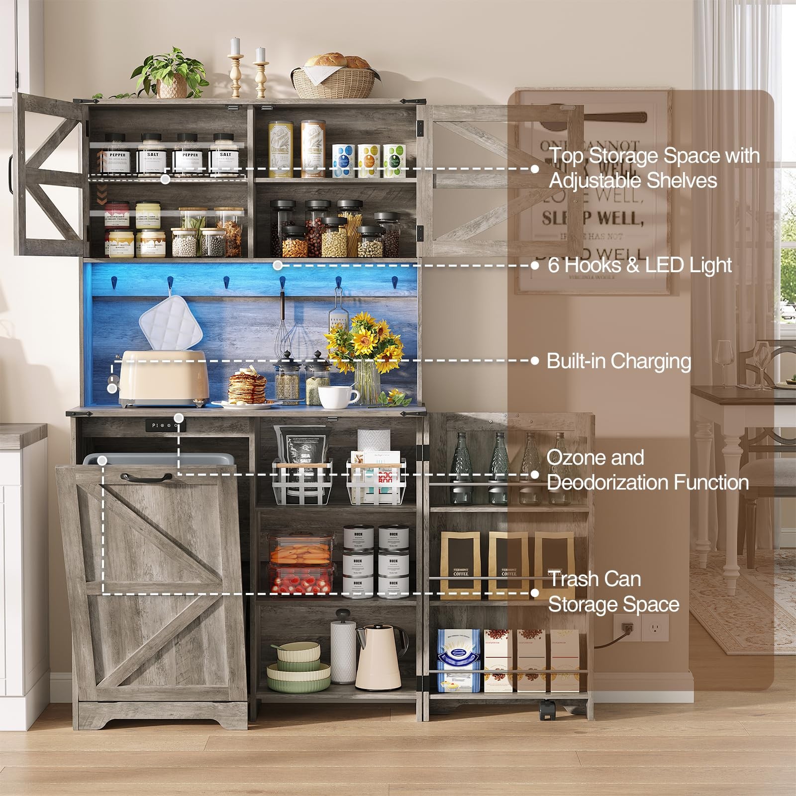 Kitchen Pantry Storage Cabinet