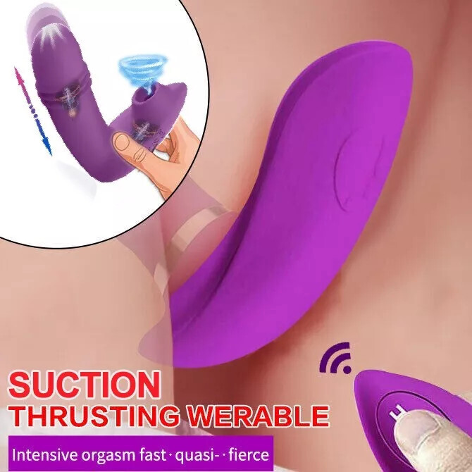 Wearable G-Spot Clit Vibrator Dildo Thrusting Massager Adult Sex Toys for Women