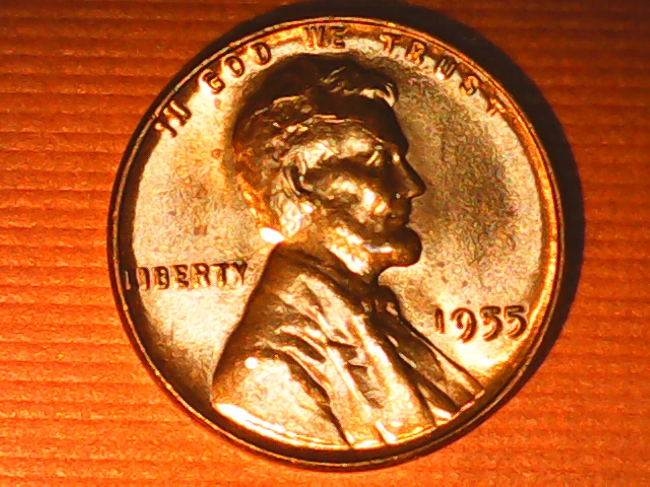 1955 Penny Die Cracks Variety Obverse