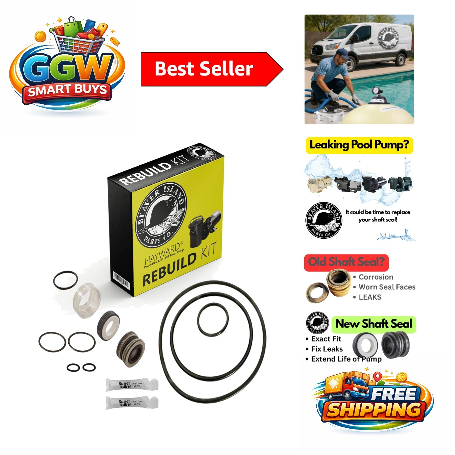 Hayward PowerFlo Pump Rebuild Kit - Precision O-Rings & Lubrication Included