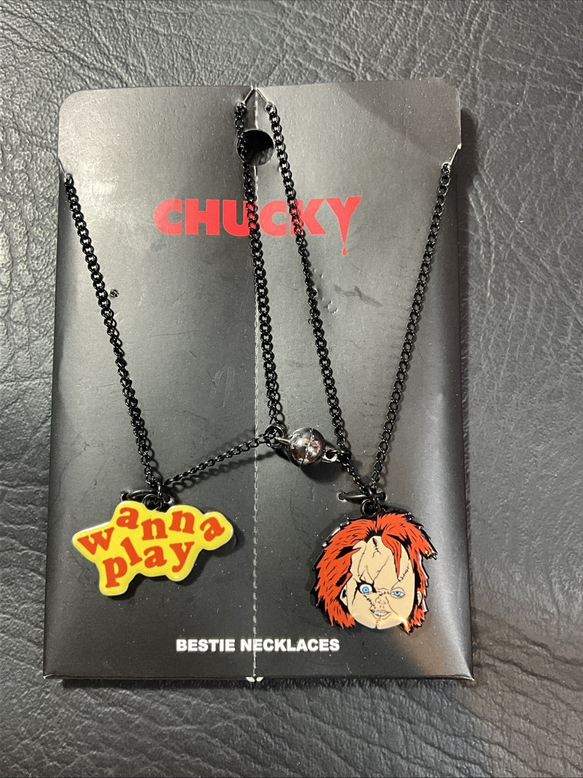 New Bioworld Child’s Play Good Guys Chucky Wanna Play Best Friends Necklace Set