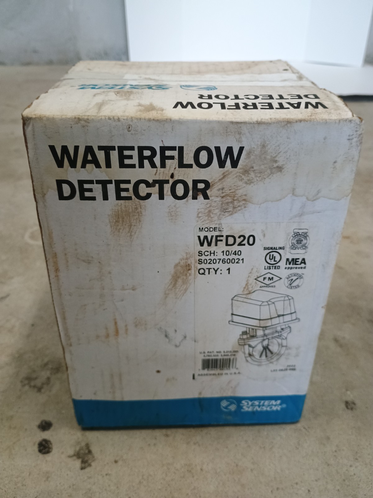 System Sensor Waterflow Detector WFD20 Vane Type NEW OPEN BOX