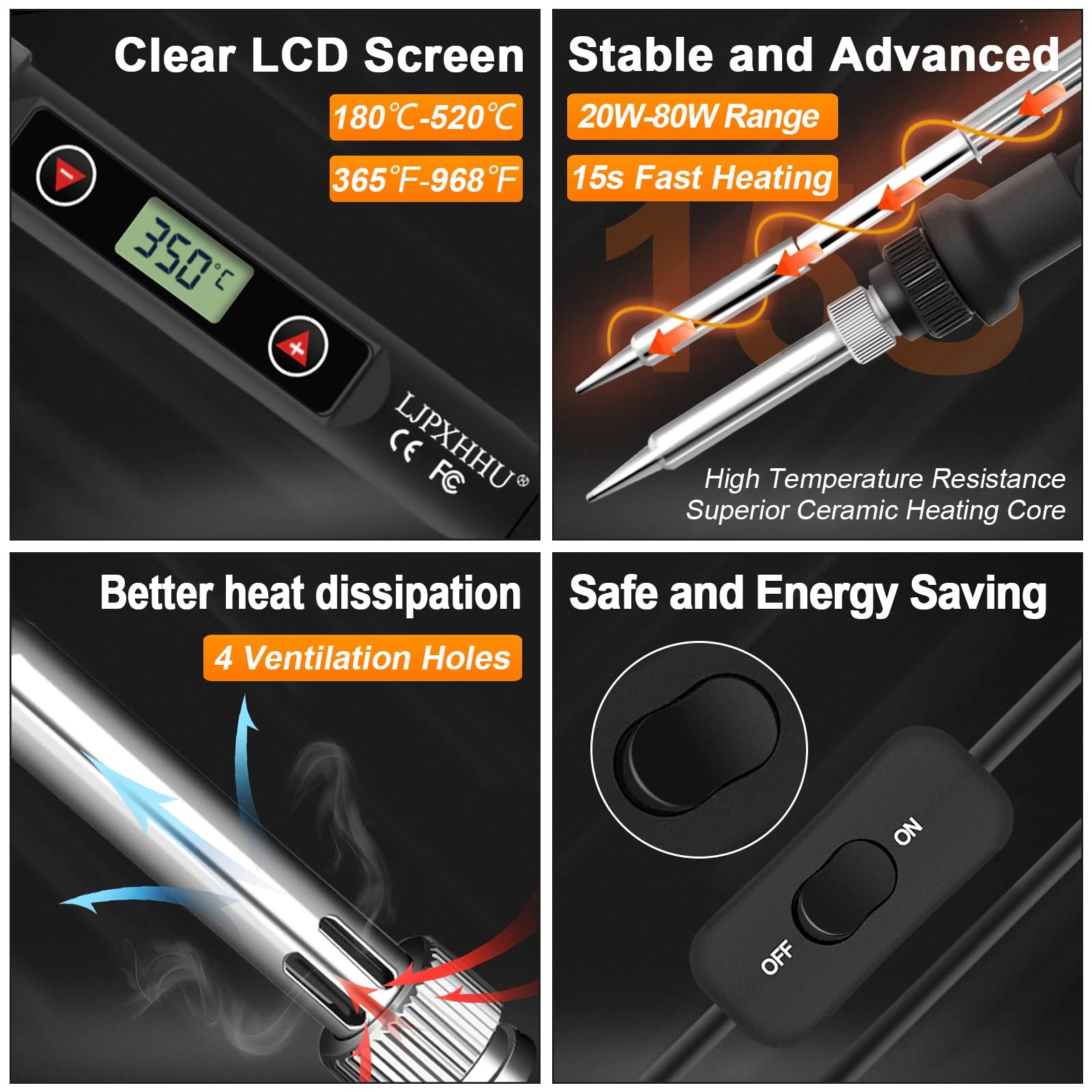 Soldering Iron Kit 80w Lcd Adjustable Temperature 180520? Solder Kit Electronics