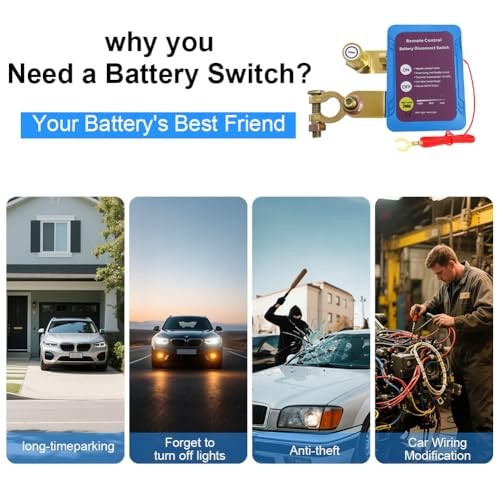 Smart Kill Switch for Cars, 12V 240A Remote Battery Disconnect Switch, Remote