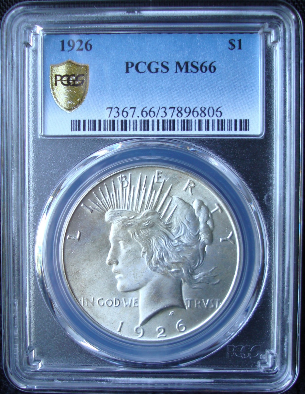 1926 Peace Silver Dollar - PCGS MS 66 - Gold Shield