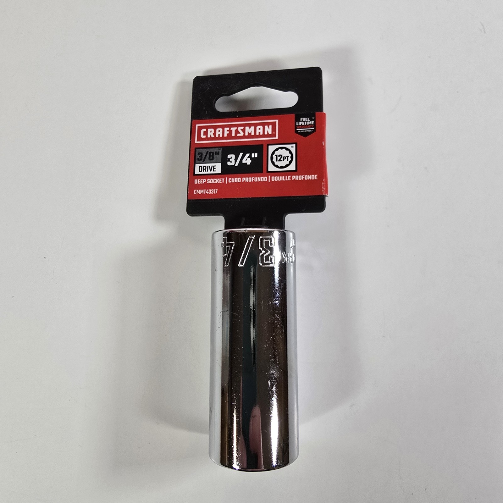Craftsman 3/4" Socket 3/8" Drive Deep Well 12 Point Socket CMMT43317 New