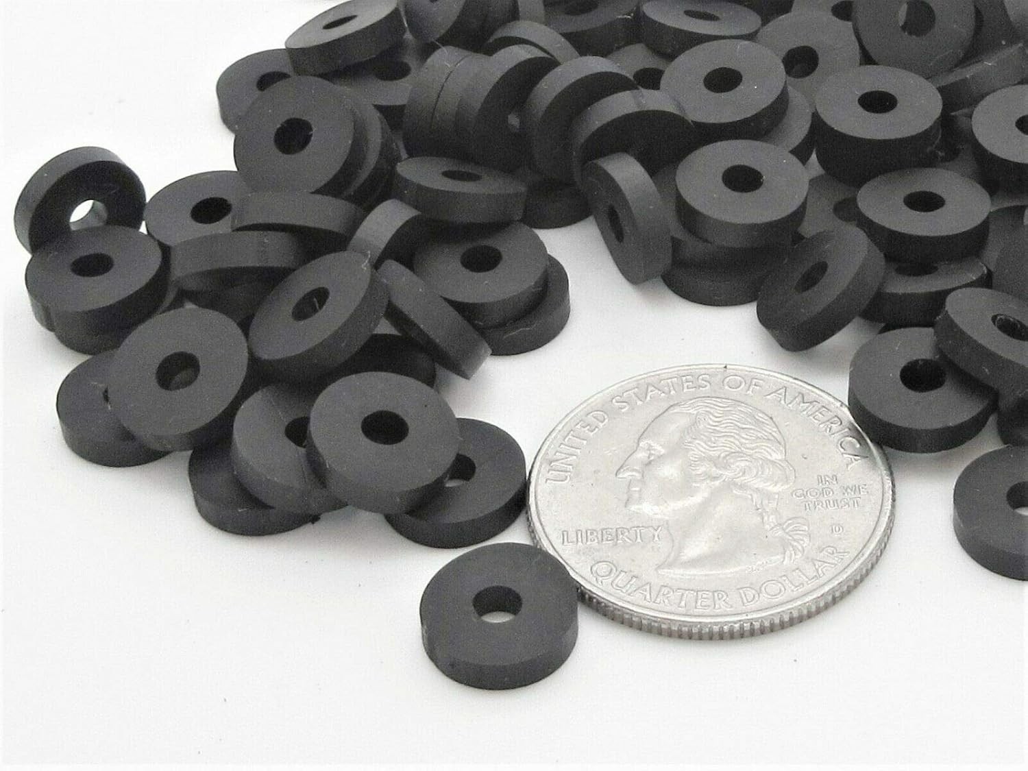 SHKIBY [100 Pack] 1/4" x 5/8" EPDM Rubber Washer, Neoprene Flat 0.25 inches