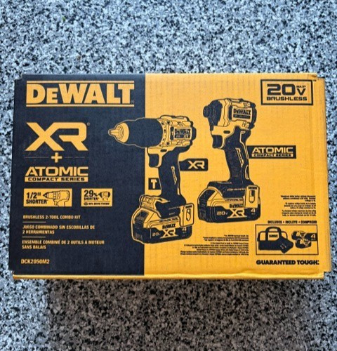 DEWALT 20V MAX Cordless XR Hammer Drill & ATOMIC 1/4 Impact Combo Kit DCK2050M2