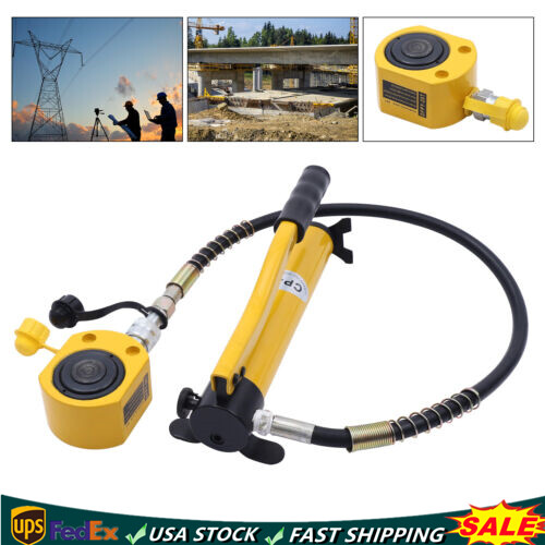 20 Ton Hydraulic Cylinder Jack Porta Power Ram Lifting & Hydraulic Hand Pump USA