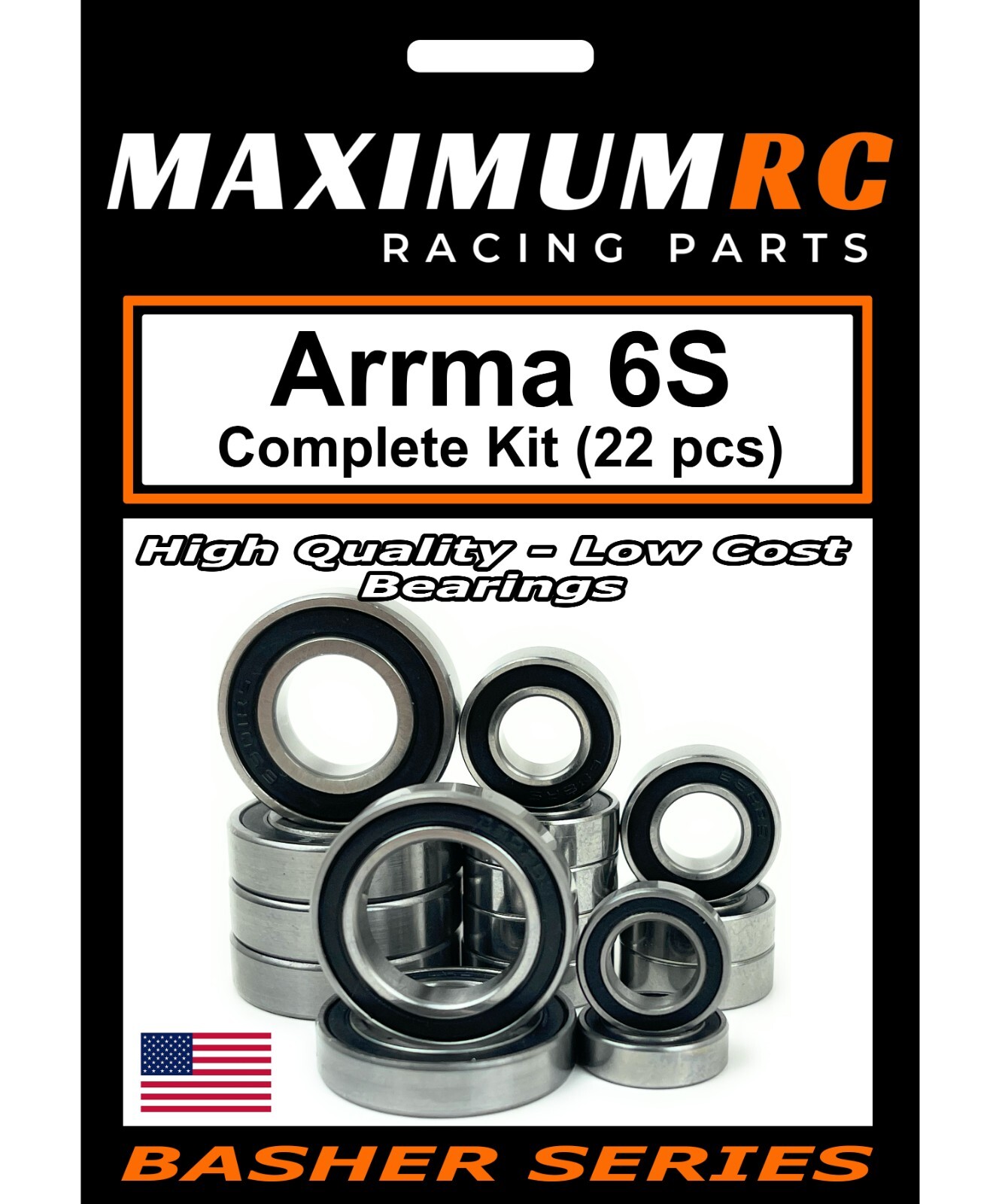 MAXRC - Arrma 6S Kraton Outcast Notorious Big Rock Fireteam Bearing Kit (22 pcs)