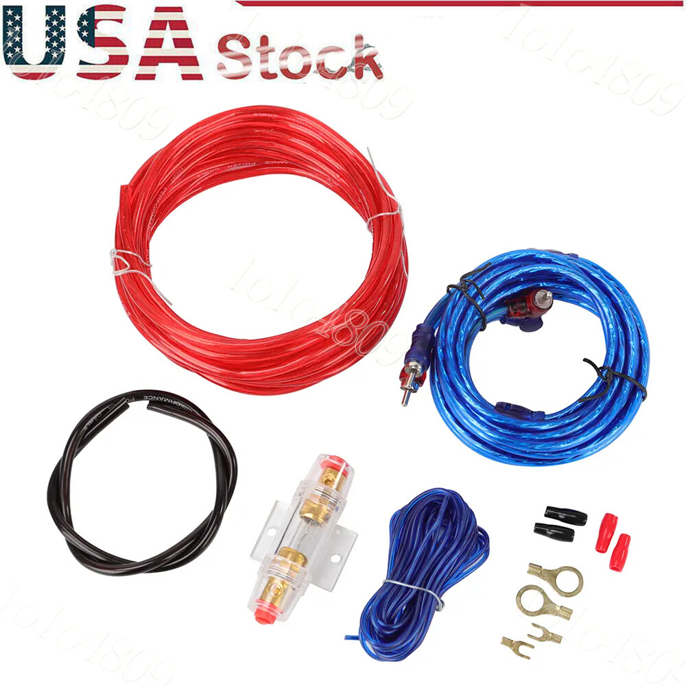 Car Audio Cable 1500W Amp Wiring Installation Set with 12 Gauge RCA Cable