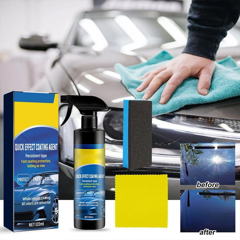 1PCS Car Coating Spray, 3 in 1 Multi-functional Quick 120 ml Effect S6I2