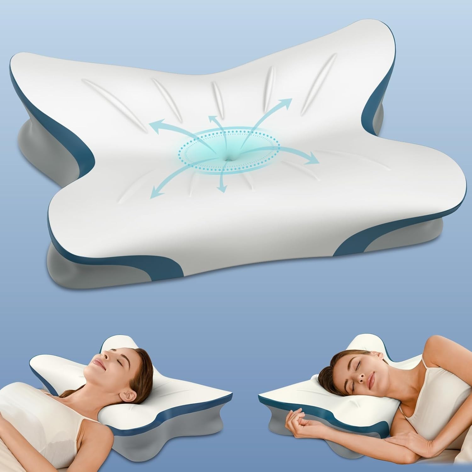 Almohada ortopédica de espuma viscoelástica para aliviar el dolor de cuello