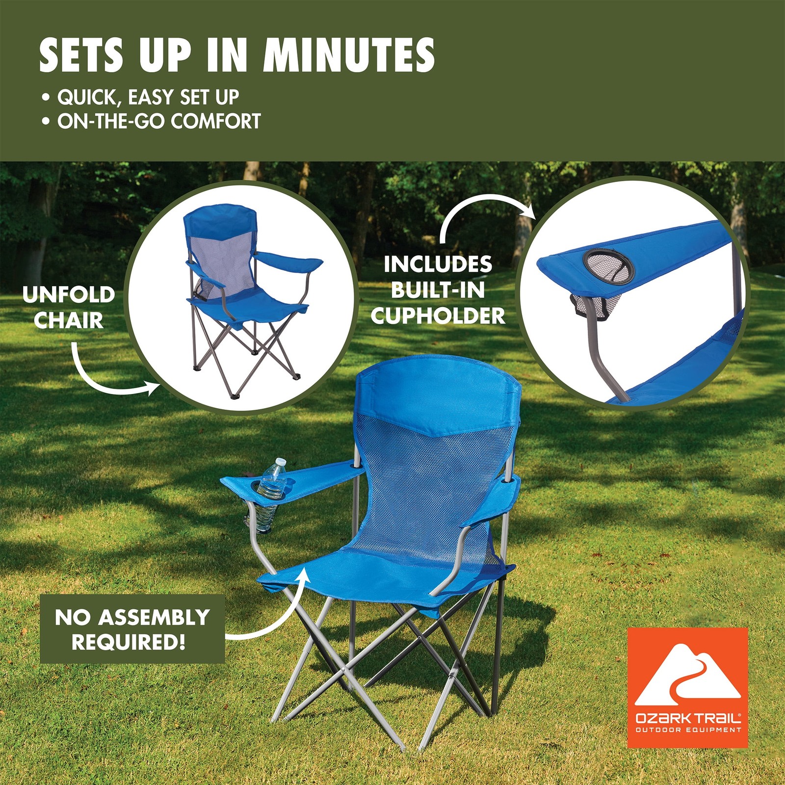 Adult Blue Basic Mesh Chair W/ Lumbar Support & Adjustable Height Seat