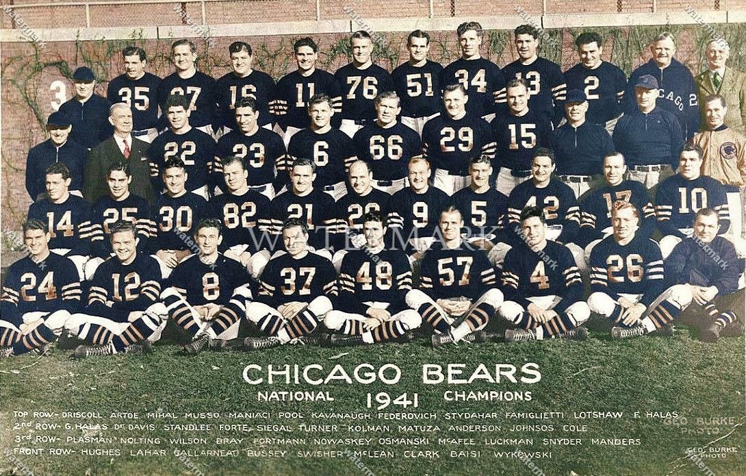 EF378 1941 Chicago Bears National Champions 8x10 11x14 16x20 Colorized Photo