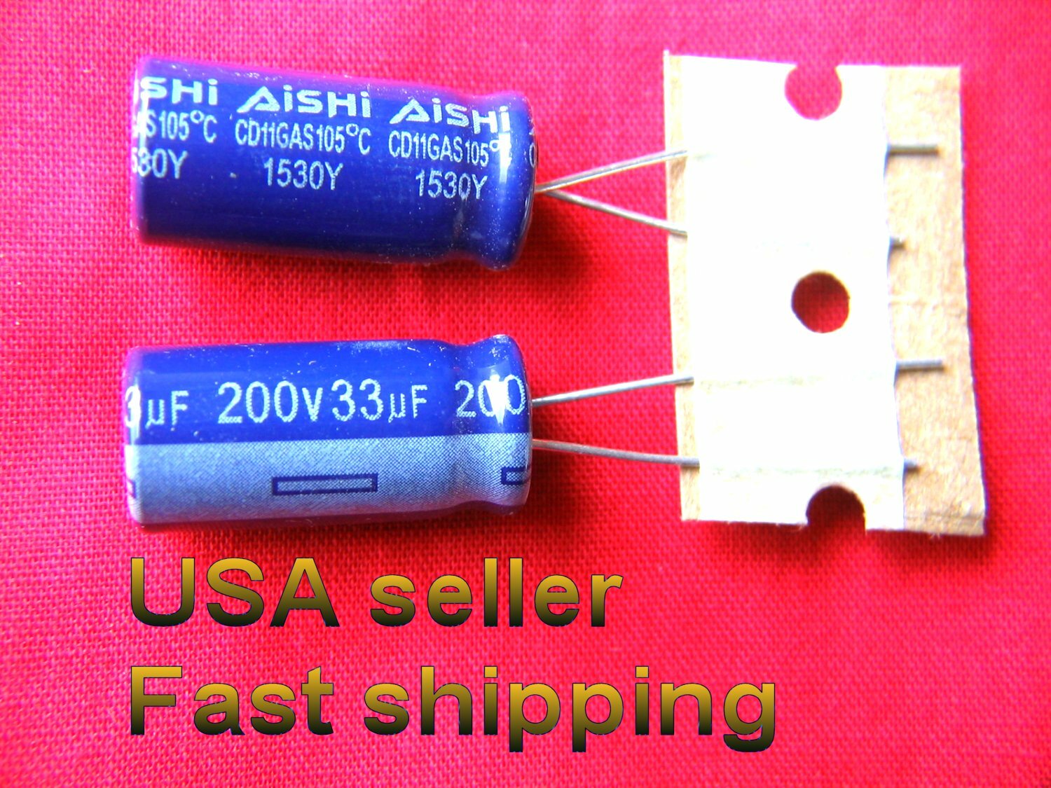 12 pc  -  33uf 200v  radial  electrolytic capacitors 105c (blu)