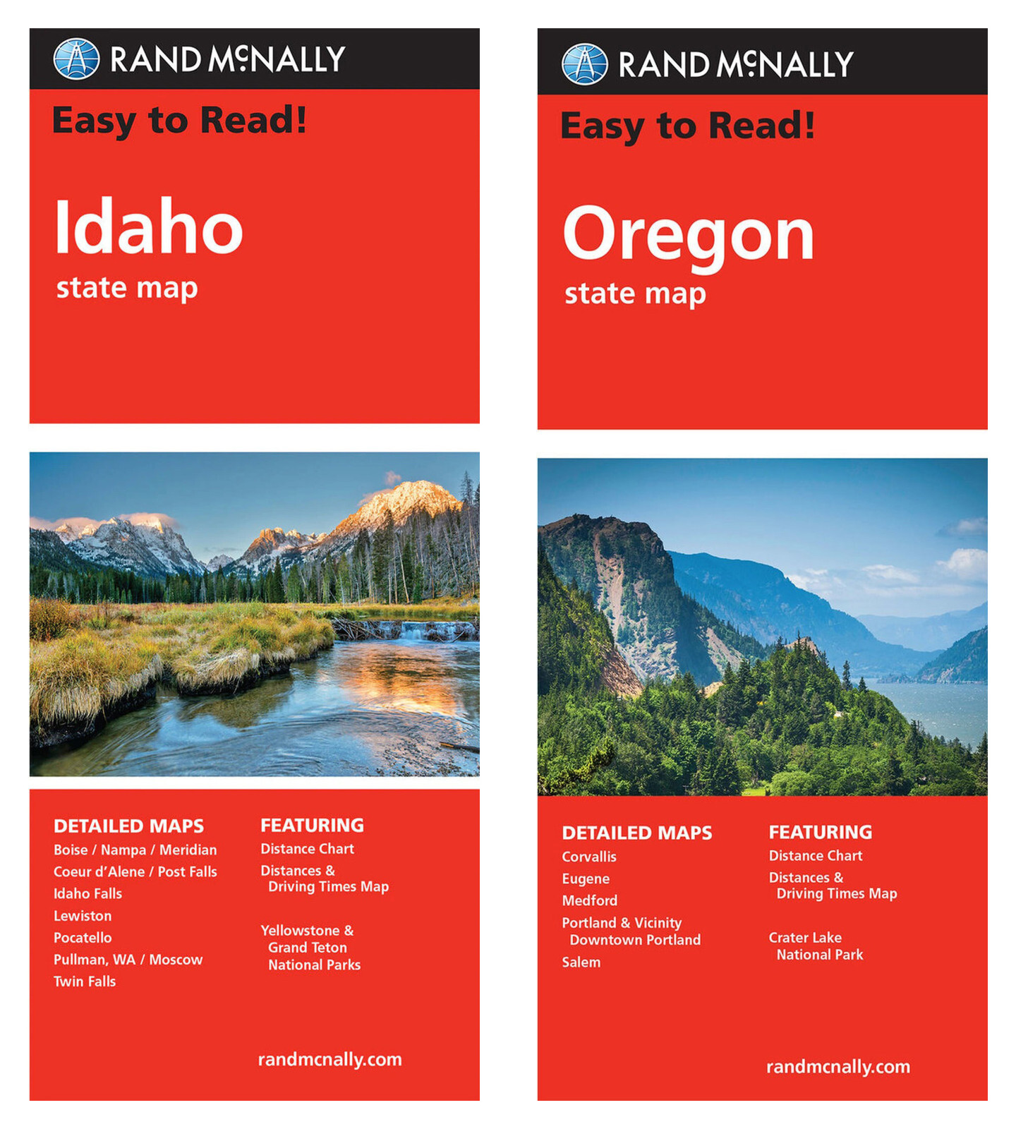 Rand McNally State Maps: Idaho and Oregon (2 Maps)