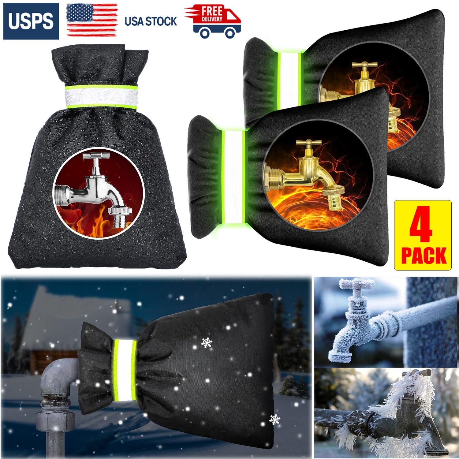 Outdoor Faucet Covers for Winter, Outside Garden Faucet Socks for Freeze Protect