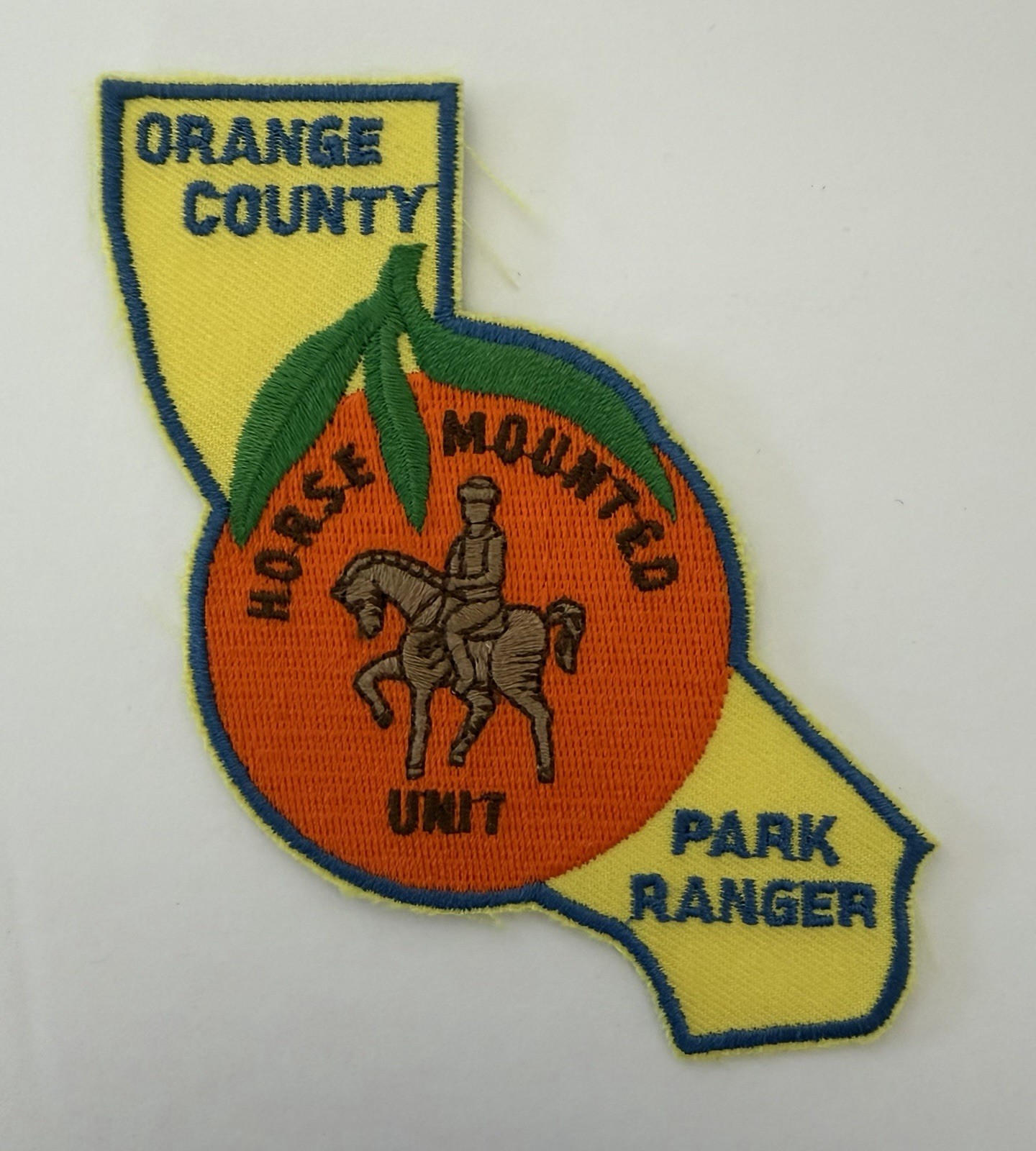 CALIFORNIA ORANGE COUNTY PARK RANGER HORSE MOUNTED UNIT STATE MAP SHAPE #D26