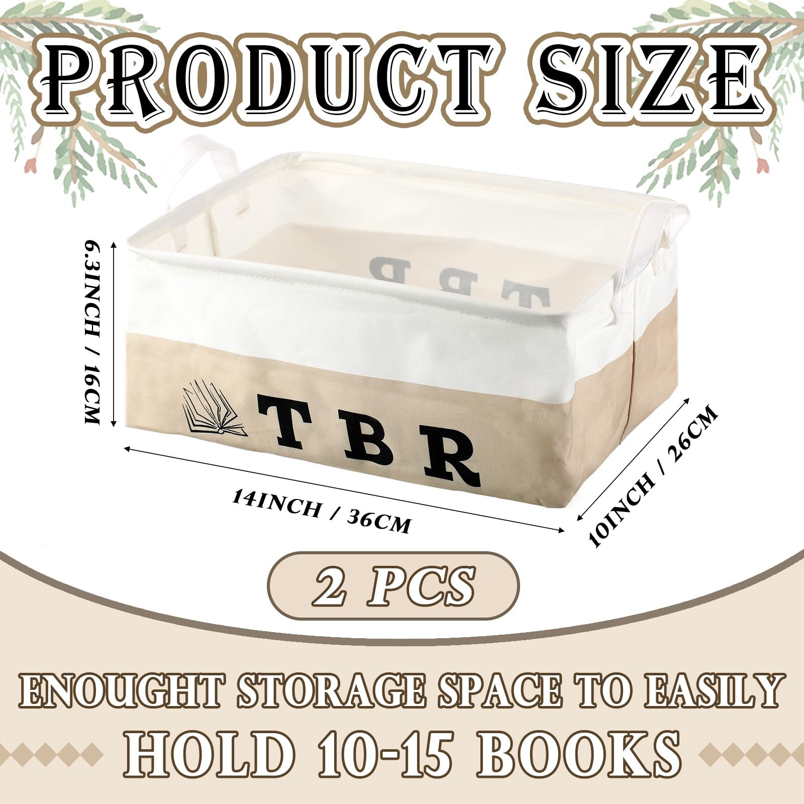 2 PCS TBR Book Storage Basket To Be Read List Organizer Bin Student Gift