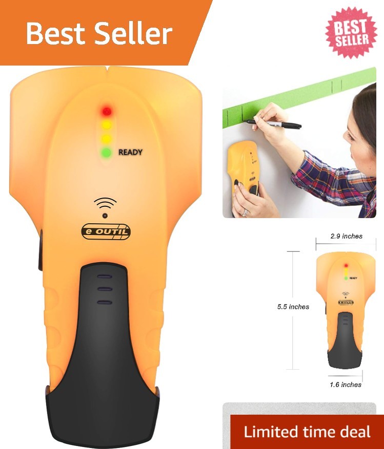 Precision Stud Finder - Battery Powered Wall Scanner for Wood & Metal Detection